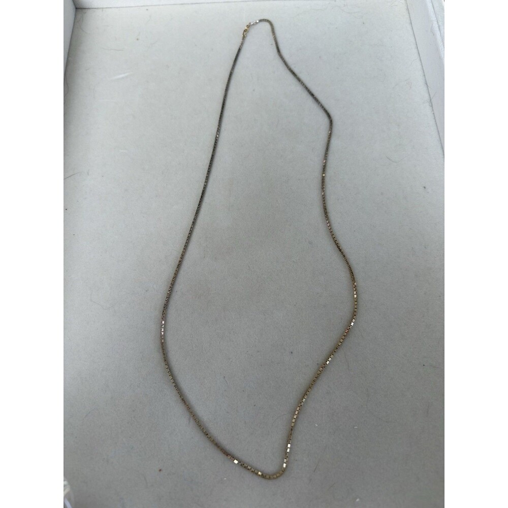 Vintage Danecraft Sterling Silver 925 Gold Vermeil 22”1.5mm Box Chain Necklace